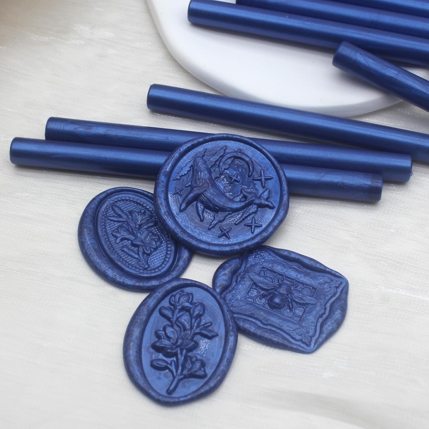 Navy Blue Wax Seal Sticks 26pcs, Andotopee Glue Gun Wax Seal Sticks for Wax Seal Stamp, Premium Sealing Wax for Envelope Letter Seal Wedding Invation Craft Adhesive, Great Gift Ideas (Mini Size)