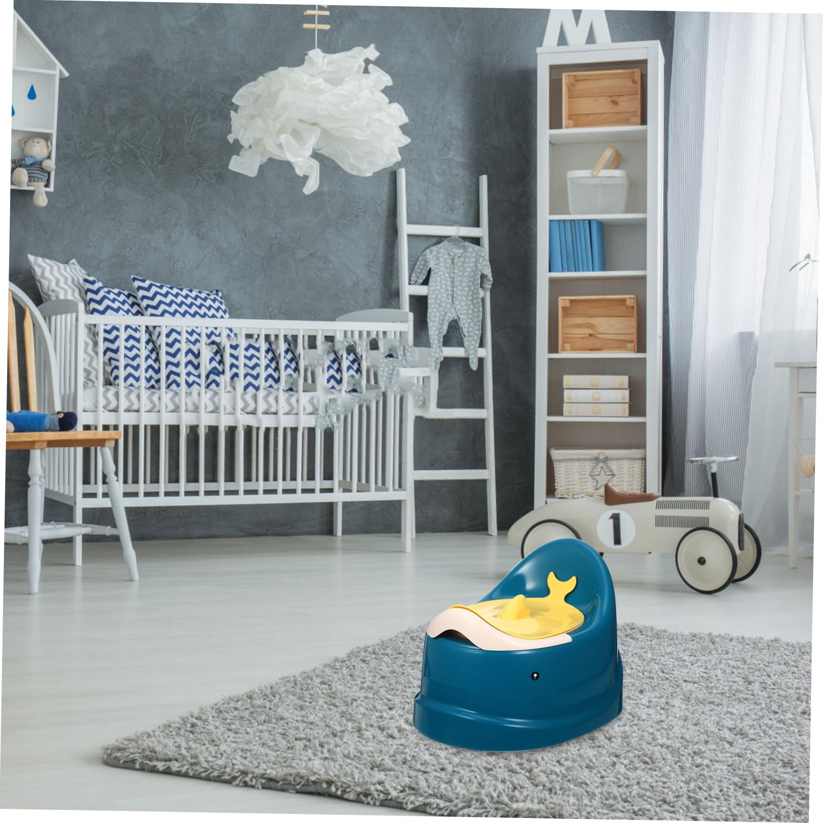 Hemobllo Sedile Wc per Portatile in Pp Blu, Comodo da Trasportare, Adatto per Casa e Viaggio, Favorisce L'autonomia nello Spannolinamento