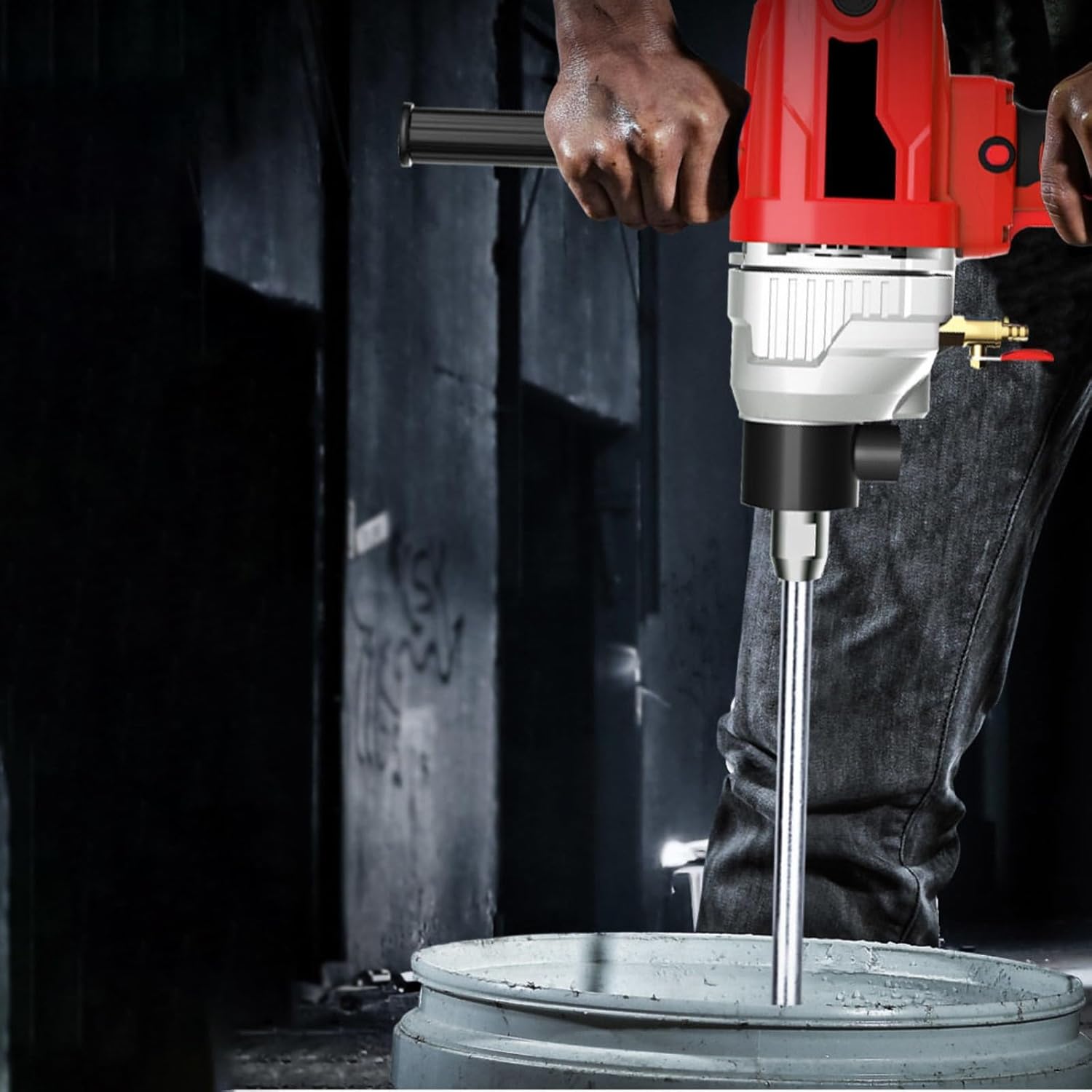 Cement Mixer,Concrete Mixer Machine, Electric Mixing Drill Machine for Mixing Mud, Cement, Mortar, Paint, Fodder,Adjustable 6 Speeds