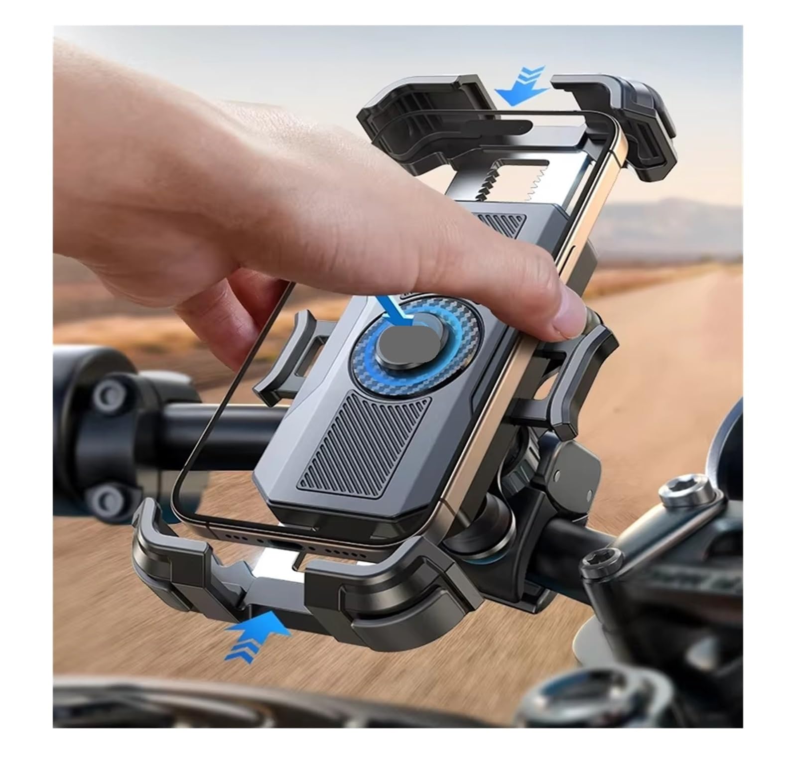 Staffa Navigazione GPS Supporto Per Telefono Moto Antivibrazione Manubrio Bici IPhone Per Telefoni 4,7-7" Supporto Gps Moto