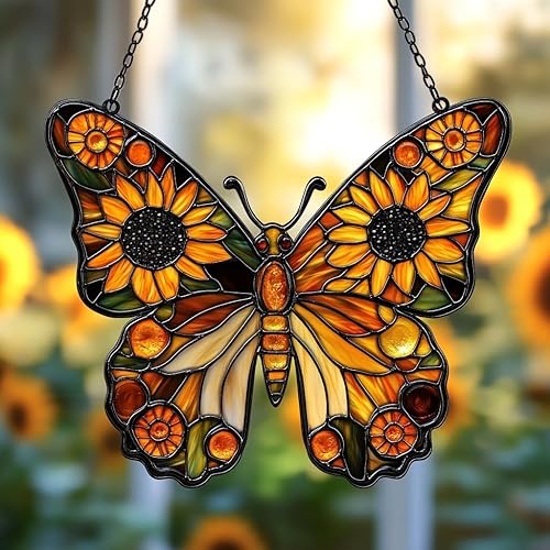 Miniatura 16 de Atrapasoles de cámara vintage retro de acrílico con efecto de vidrio manchado para ventana, colgante de coche, adorno navideño para interior y Como