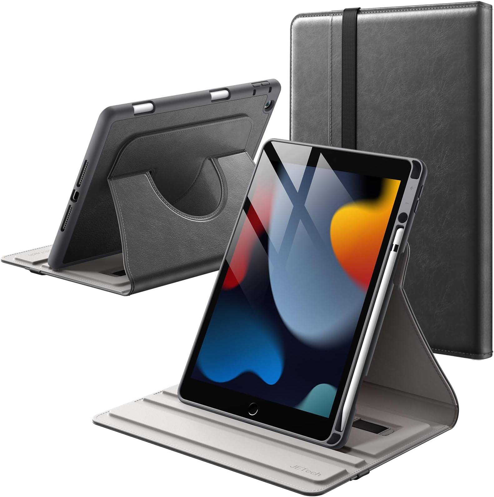 Hülle Ipad 9 Generation Mit Stifthalter JETech Drehbare Hülle für iPad 9/8/7 (10,2 Zoll, Modell 2021/2020/2019