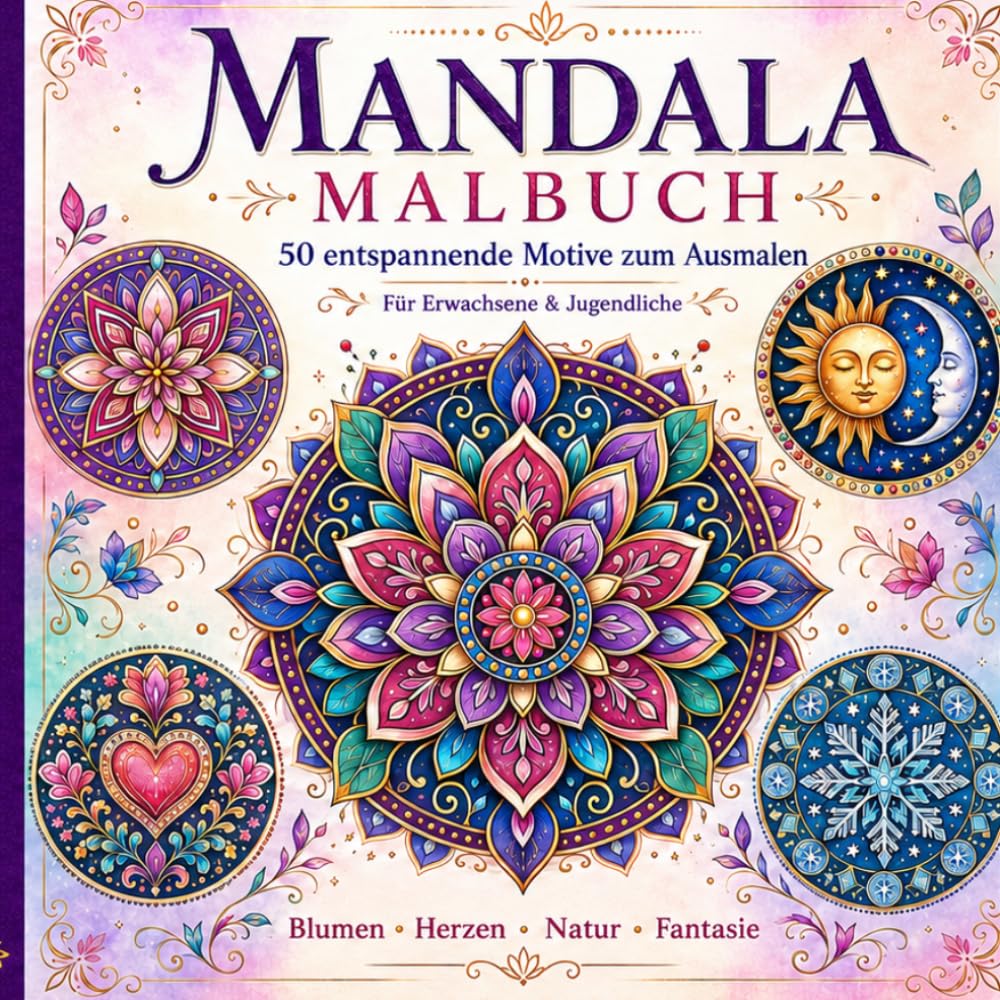Mandala Malbuch: 50 entspannende Motive zum Ausmalen