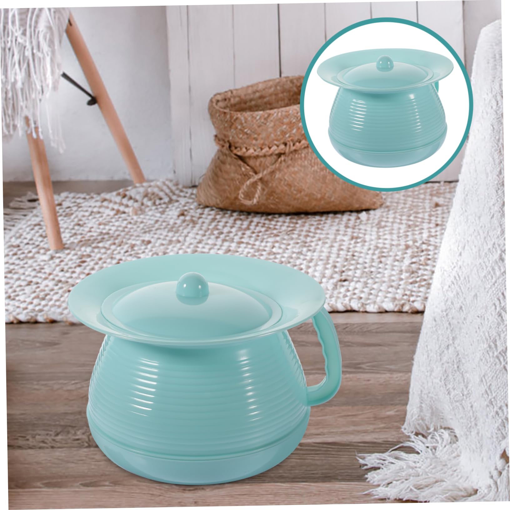 Vasino per Bambini in Plastica con Coperchio, Superficie Liscia e Riutilizzabile, Design Semplice per Uso Domestico e Hotel