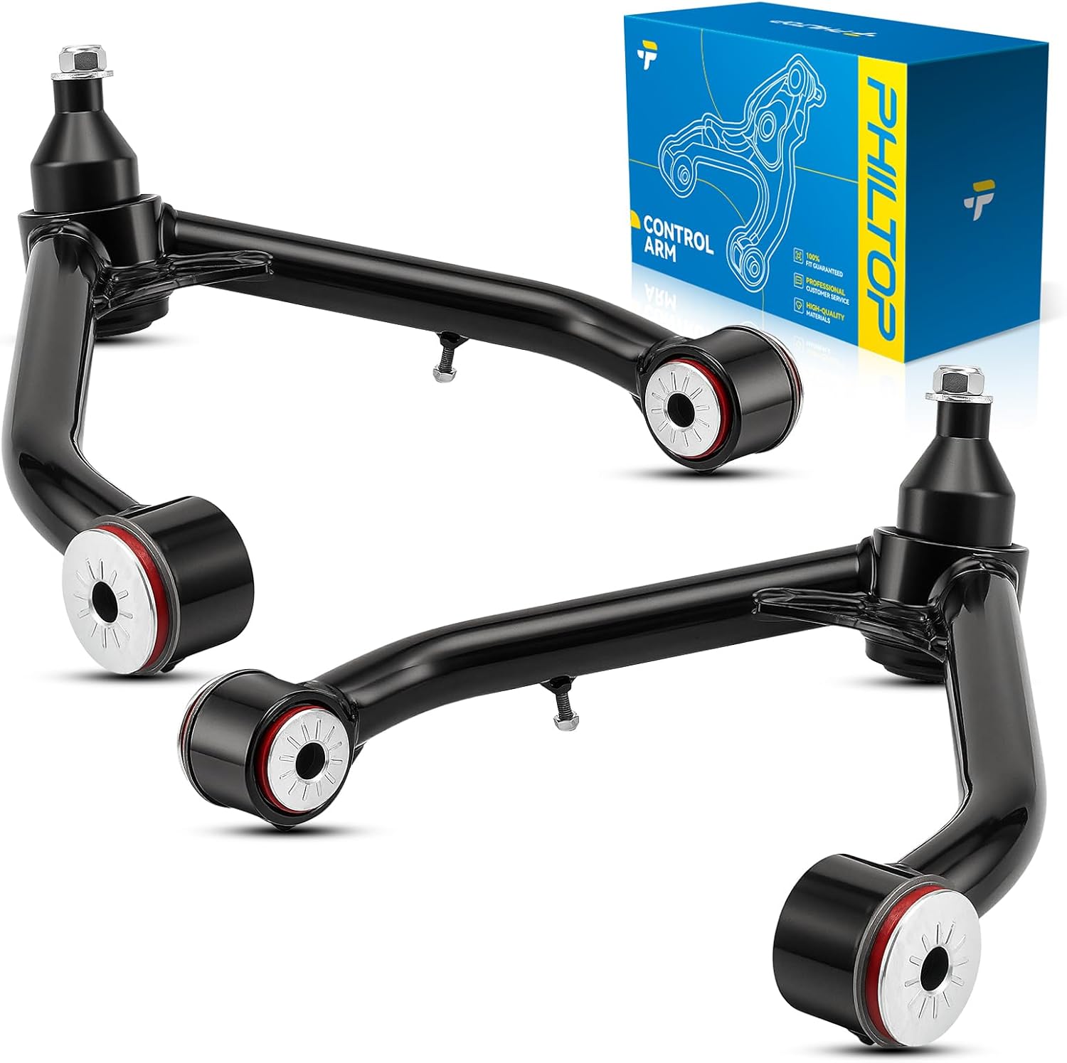 PHILTOP Front Upper 2-4" Control Arm for Silverado 1500 1999-2006, Sierra 1500 1999-2006, Yukon XL 1500 2000-2006, Yukon 2000-2006, Tahoe 2000-2006, Suburban 1500 2000-2006 Suspension Kit