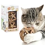 Catnip Toys-2Pcs Natural Silvervine Stick Catnip Ball&Bell Ball-Cat Toys for Indoor Cats- Cleaning Teeth Molar Tools Matatabi Cat Chew Toy-Kitten Toys All Breeds