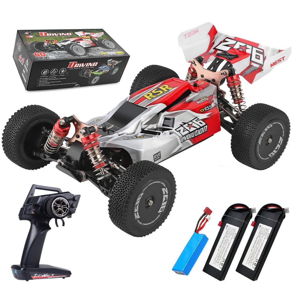 X-Verse KF18 Voiture télécommandée 1:14, sans balais, 70 km/h, 2,4 GHz 4 WD, tout terrain, tout-terrain, truggy RC pour adultes, 3 piles, noir