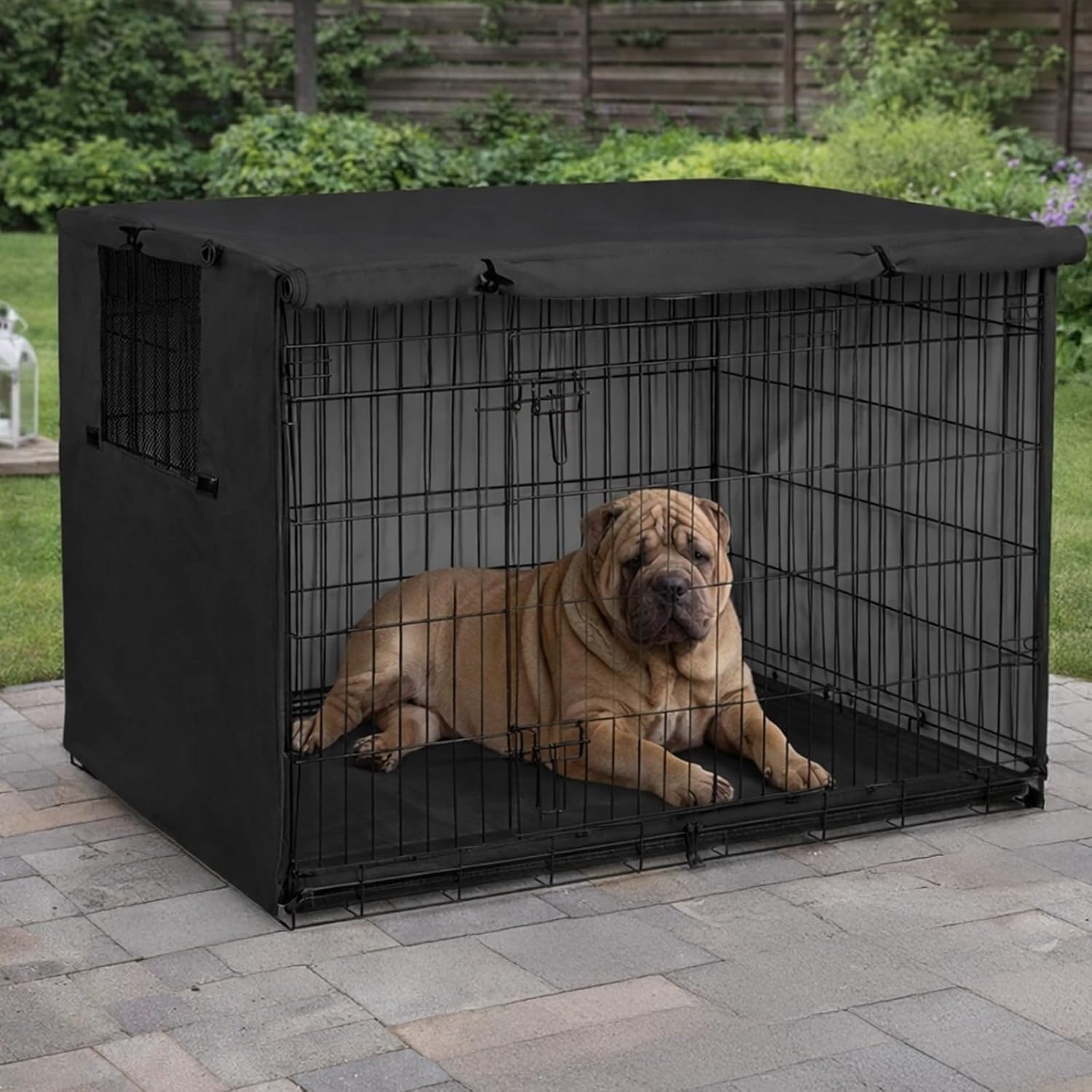 Outdoor Dog Crate Cover, 9.6 x 31.1 x 33.1 in, Black, 210D Oxford Fabric, Full Coverage for Dog Crate, for Patio Garden Use