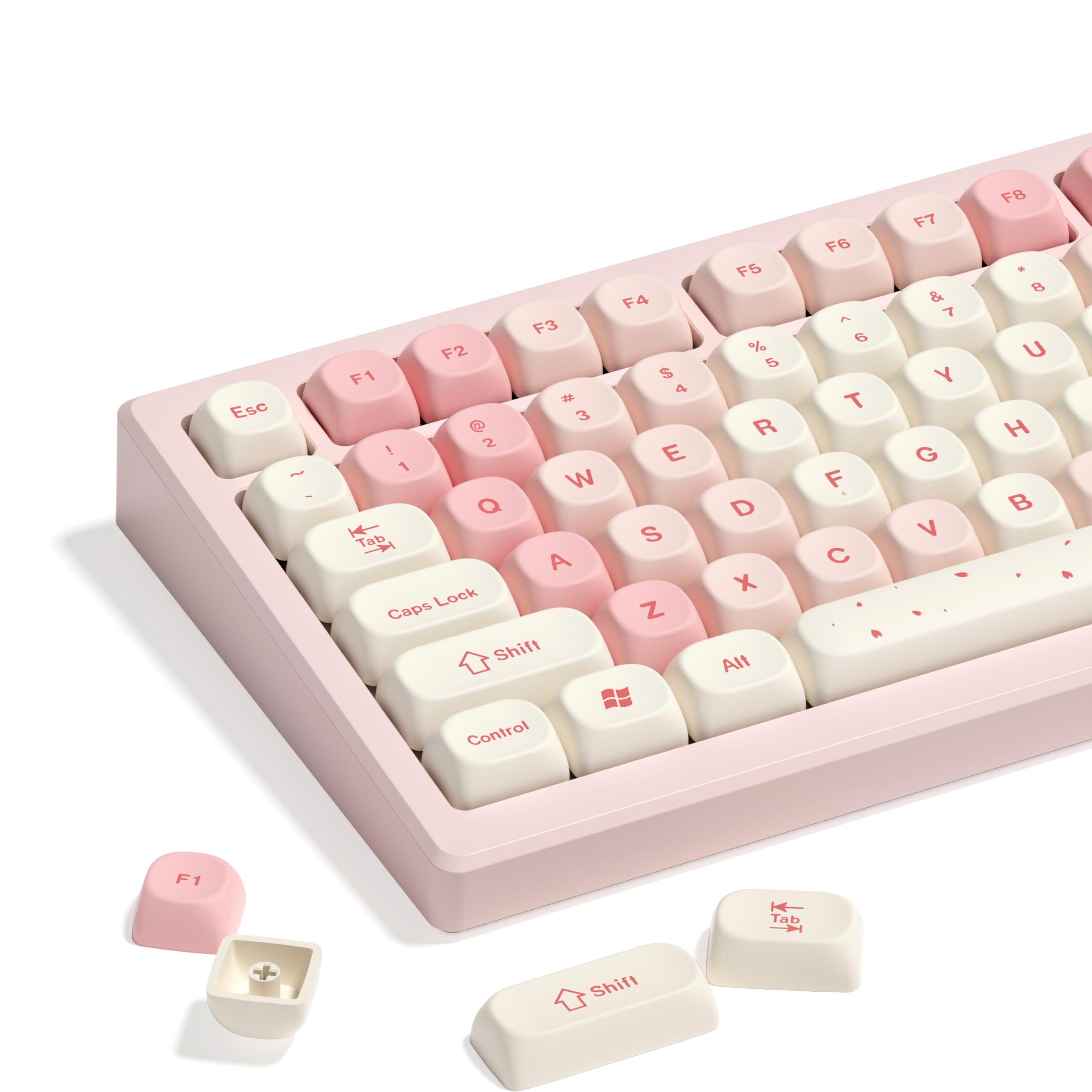 dagaladoo Cute PBT Keycaps Set,Pink Cherry Blossom,MOA Profile