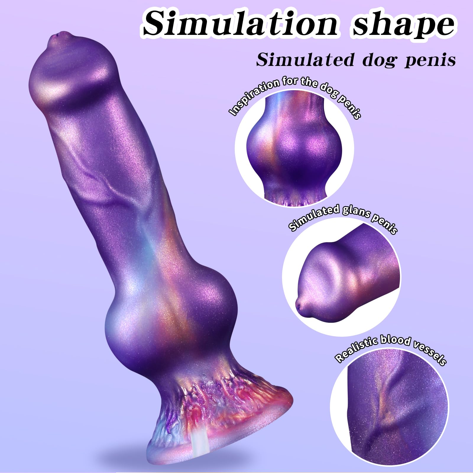 AMAZBEE Godes éjaculateurs avec ventouses et pompes à eau Plugs anaux éjaculateurs monstres pour SM Sex Toy Dilatateurs anaux en silicone avec nœud (L)