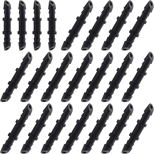 Miniatura 7 de Moicstiy 60 piezas de acoplamiento de riego por goteo de 14 de pulgada Conector de púas de acoplamiento recto para sistema de riego por goteo de