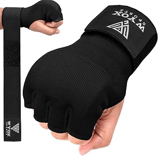 WYOX Gel Boxing Hand Wraps Inner Gloves for Men & Women – 90cm/35 inch Quick Wrist Strap, Padded Knuckle Support, Fingerless MMA Muay Thai Kickboxing Wraps for Training, Punching & Martial Arts