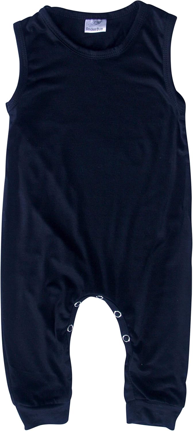 Rocket Bug Silky Sleeveless Baby Romper for Boys and Girls-Boy, Girl, Gender Neutral