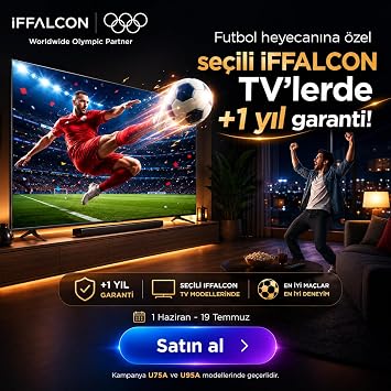 iFFALCON 50U95A 50 İnç Smart TV 4K QD-Mini LED Yüksek Parlaklık HDR 10+ Gaming Google TV, 144Hz Doğal Yenileme Hızı, ONKYO 2.1 Hi-Fi, Dolby Vision Atmos, MEMC, AI Modu, Game Master (3-Yıl Garanti) [Enerji Sınıfı E]