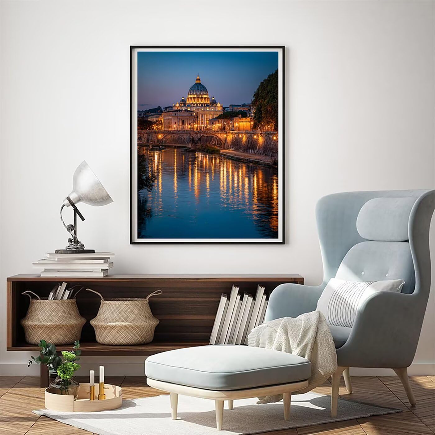 Landschaft Petersdom Malen Nach Zahlen Erwachsene, Paint by Numbers Adult Anfänger Kreativ Set für, Heimwerk Malen Nach Zahlen Kinder, Pinsel und 36 Acrylfarbe Als, Deko Wohnzimmer 60 x 80 cm BJHWK356