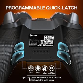 NYXI Flexi Wireless PC Gaming Controller, 1000Hz Polling Rate Hall Effect Joystick, Interchangeable D-pad&Left Joystick, 4 Mppable Buttons, Adjustable Turbo/Vibration for PC/Switch/iOS/Android