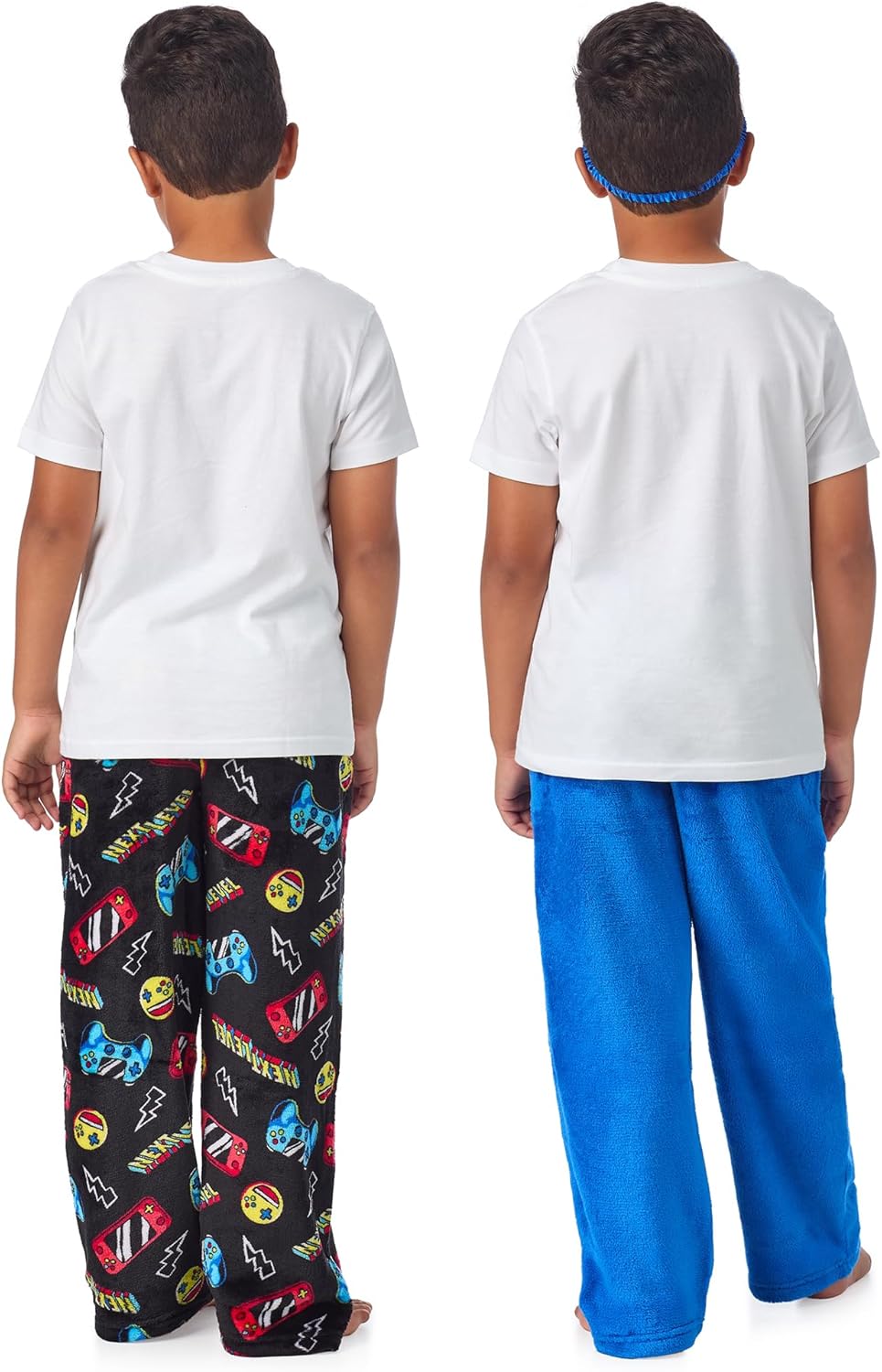 Saint Eve Kids Boys Fuzzy 2 Pack Pajama Pants & Matching Sleep Mask - Super Soft Fleece - Sleep & Lounge PJ Pants for Kids - Image 2