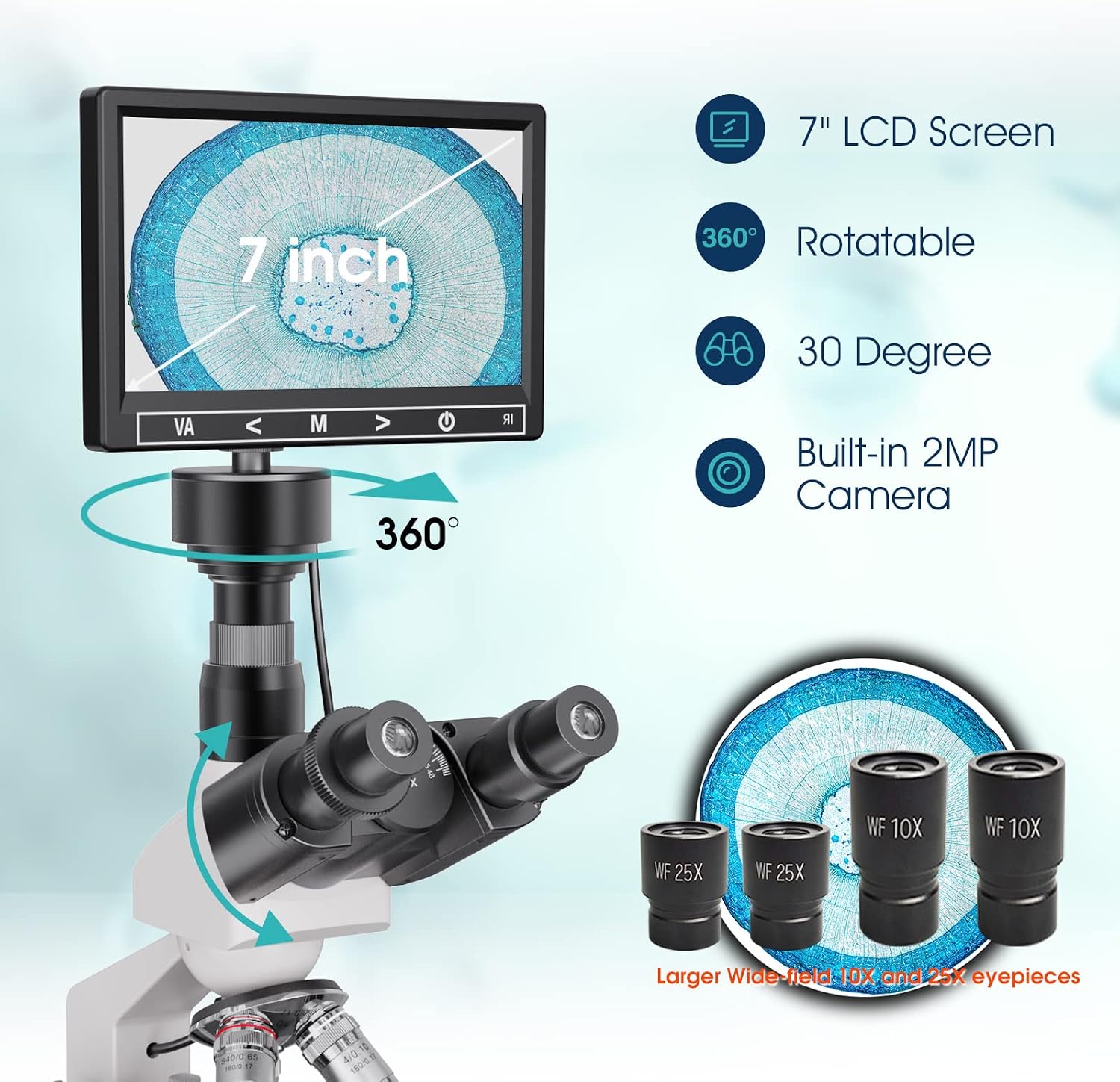 Buy Microscope for Adults with 40X2500X Magnification, DualView