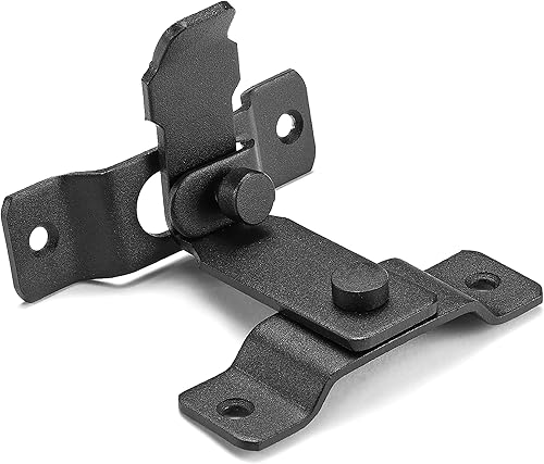 Miniatura 7 de INIRET 2 paquetes de cerradura de puerta de granero abatible de 90 grados, protege la privacidad y seguridad, pestillo de bloqueo de gancho para