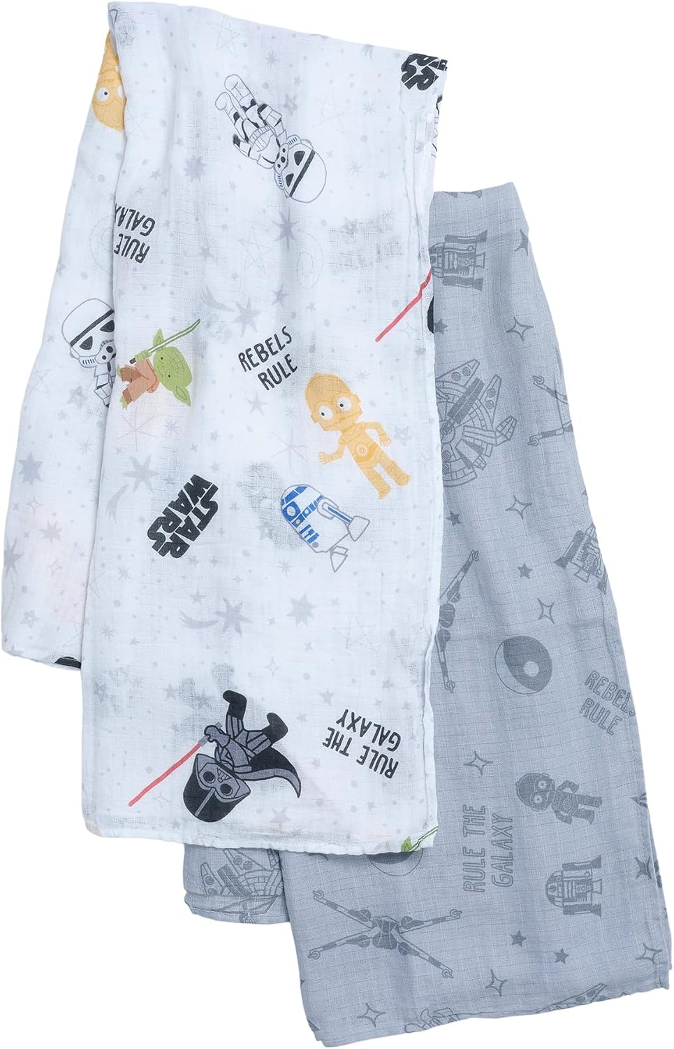 Lambs & Ivy Star Wars 2Pack Cotton Muslin Newborn Baby Swaddle Blankets Baby