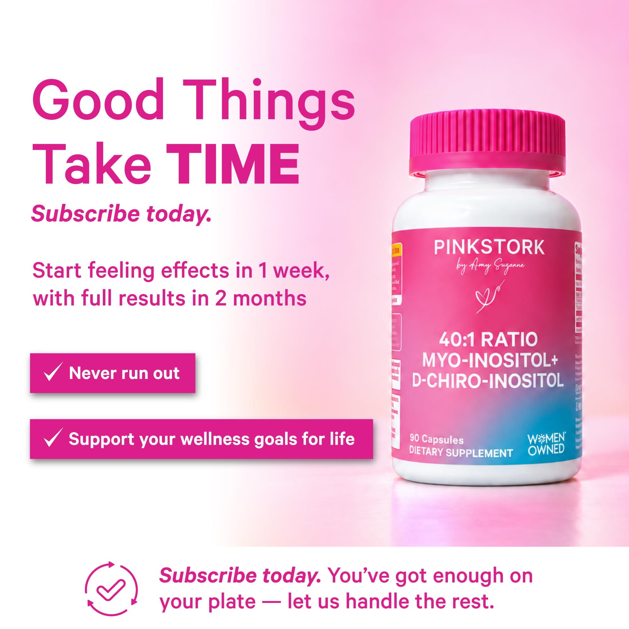 Pink Stork 40:1 Myo & D-Chiro Inositol for Women | Hormone Support | 60 ct — Amazon image 5