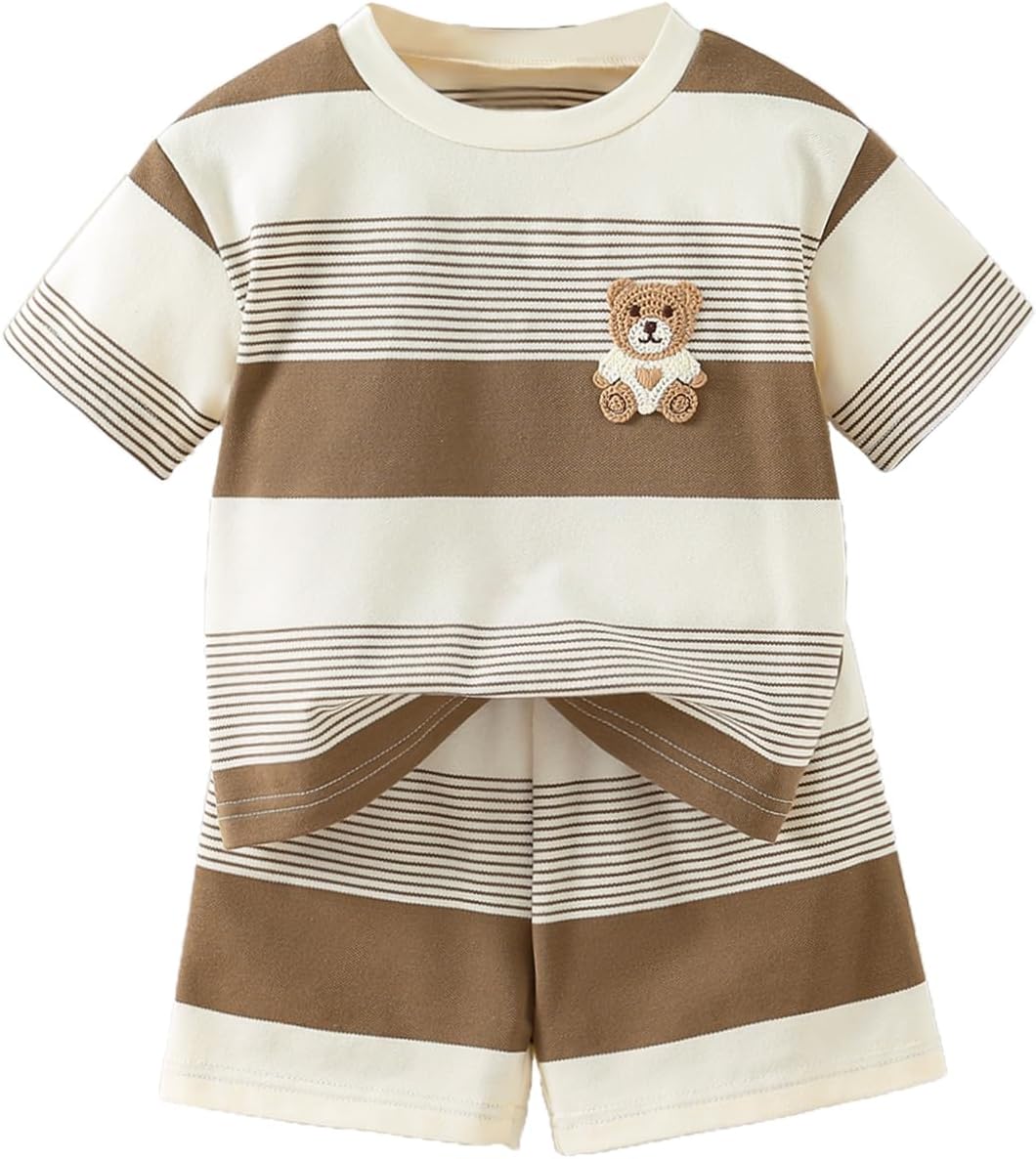 Infant Toddler Baby Boy Clothes Outfits,2 Pieces Cute Summer Short Sleeves T-Shirt Tops+Shorts Set 6M-3T