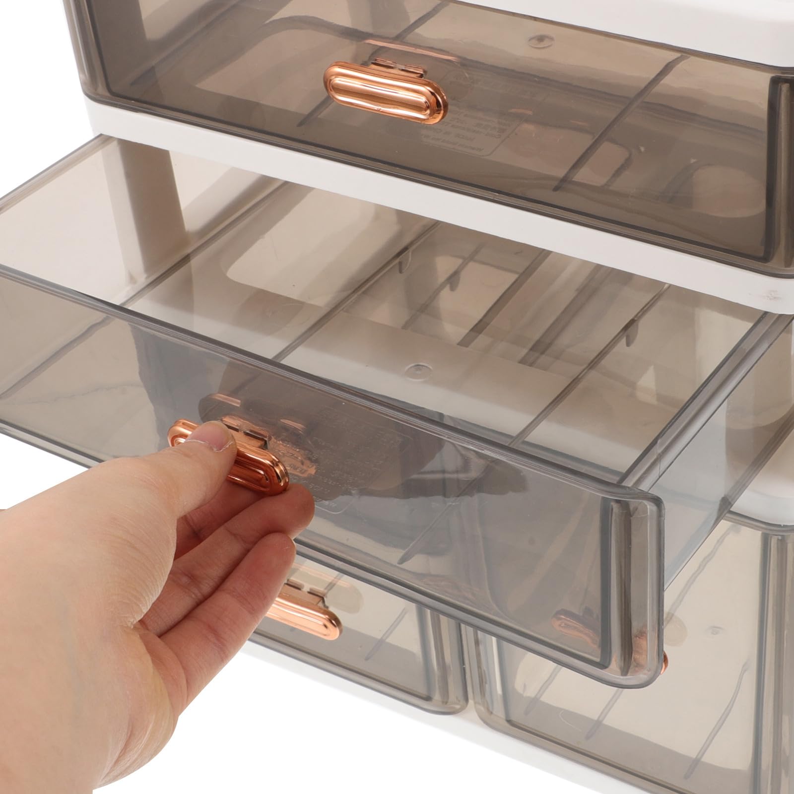 Organizer da Scrivania Cassetti Trasparente in Plastica Multistrato, Unità di Archiviazione per Cosmetici e Prodotti per Ufficio e Casa Superficie Visibile e Accesso Facilitato