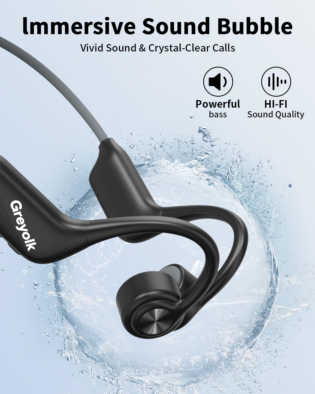 Cuffie da nuoto Bluetooth 5.4 – Cuffie subacquee a conduzione ossea, impermeabili IP68, auricolari aperti con microfono, 32 GB di memoria lettore MP3 per nuoto, corsa