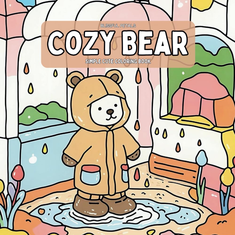 Cozy Bear: Cute Coloring Book for Adults & Teens Featuring Relaxing Scenes & Everyday Joy