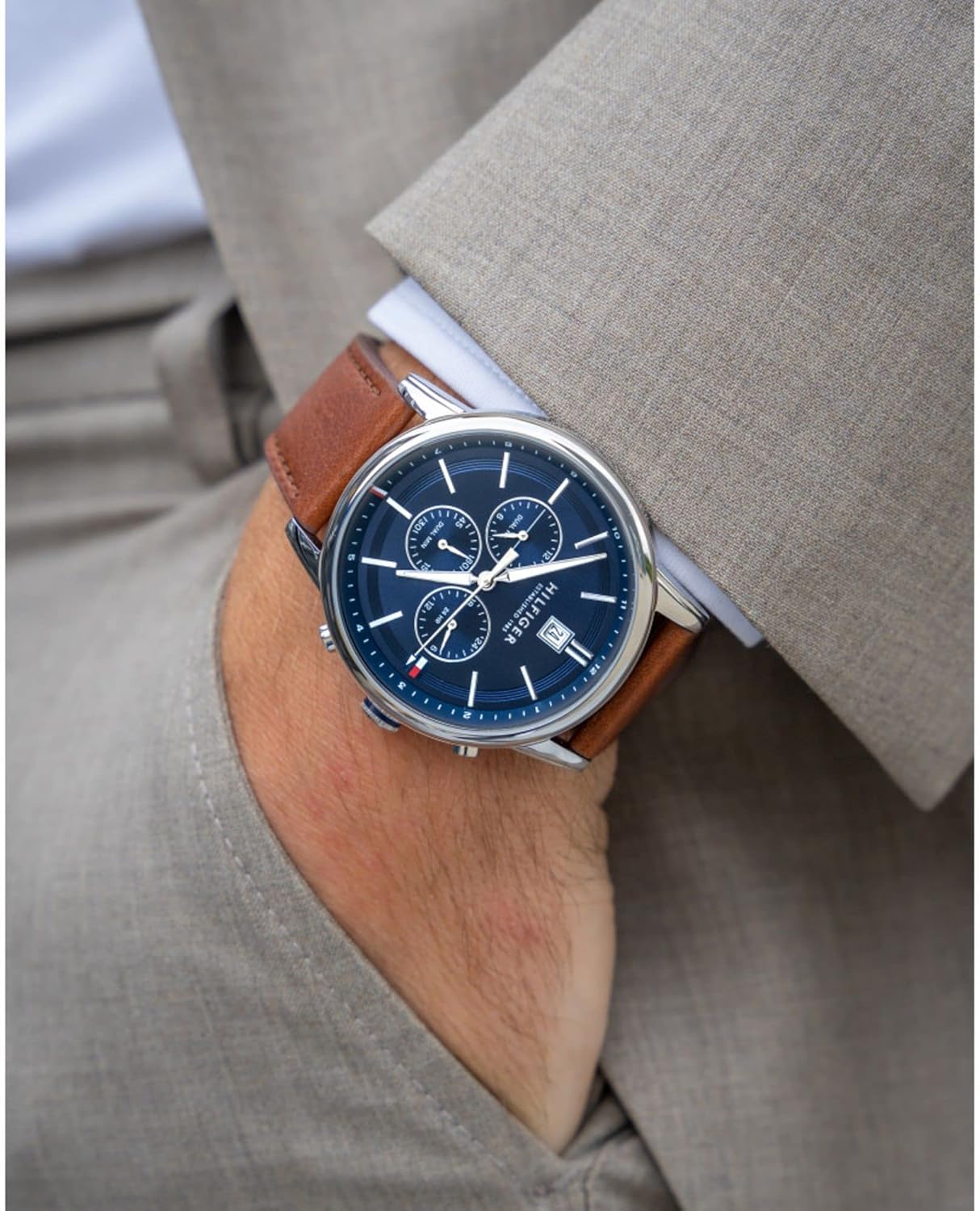 Tommy Hilfiger Men's Analogue Quartz Watch with Leather Strap 1791629