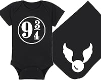 Vista 21 de Sombrero de bebé Wizard - Chosen One (tela negra - diseño dorado)