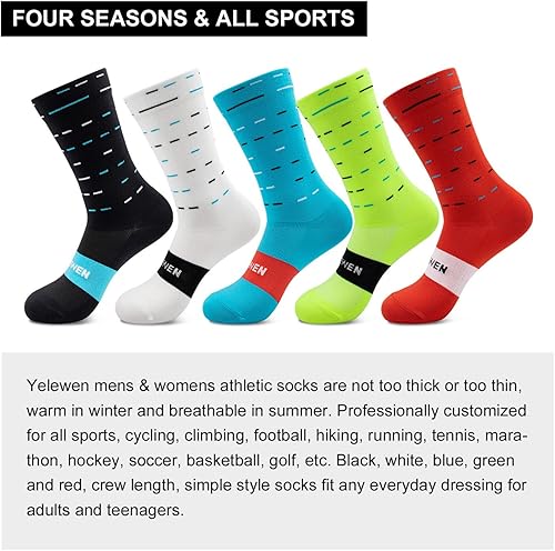 Miniatura 6 de Yelewen Calcetines de compresión atléticos para correr, para hombre y mujer, para senderismo, equitación, bicicleta, triatlón, entrenamiento,