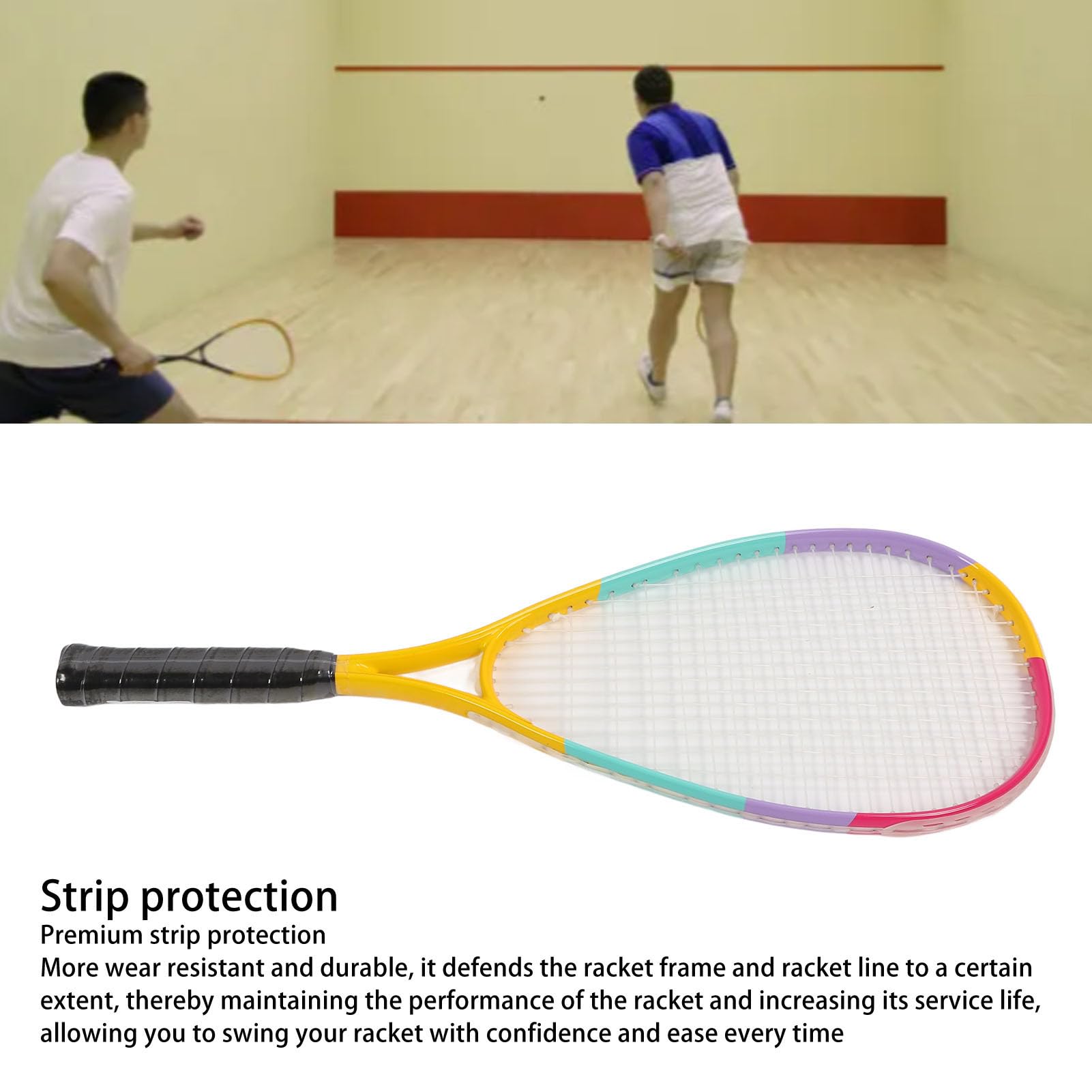 Naroote Racchetta da Squash con Faccia Oversize per Bambini | Leggero e resistente, impugnatura ammortizzante, adatto a vari campi