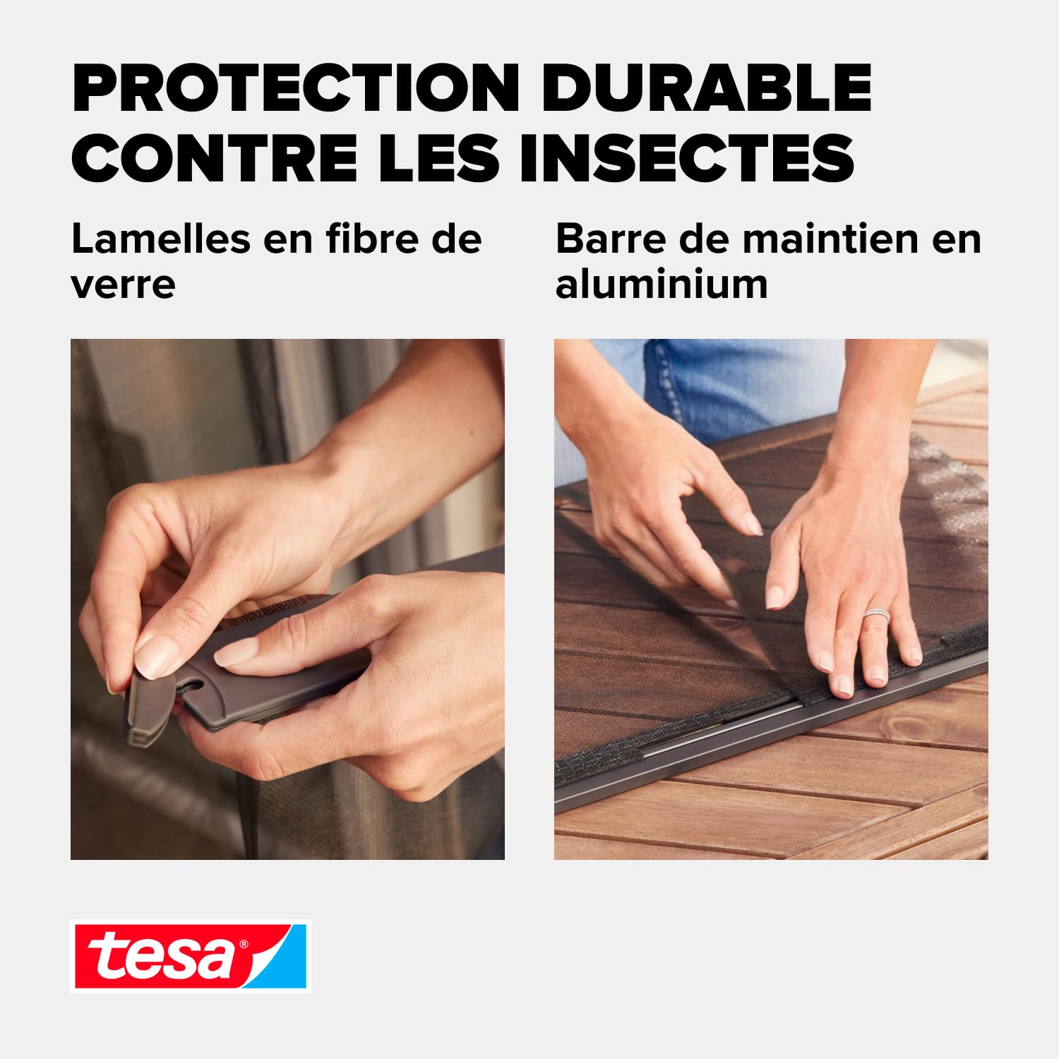 Moustiquaire Porte à Lamelles Tesa - Extensible, Fermeture Automatique, Installation Sans Perçage