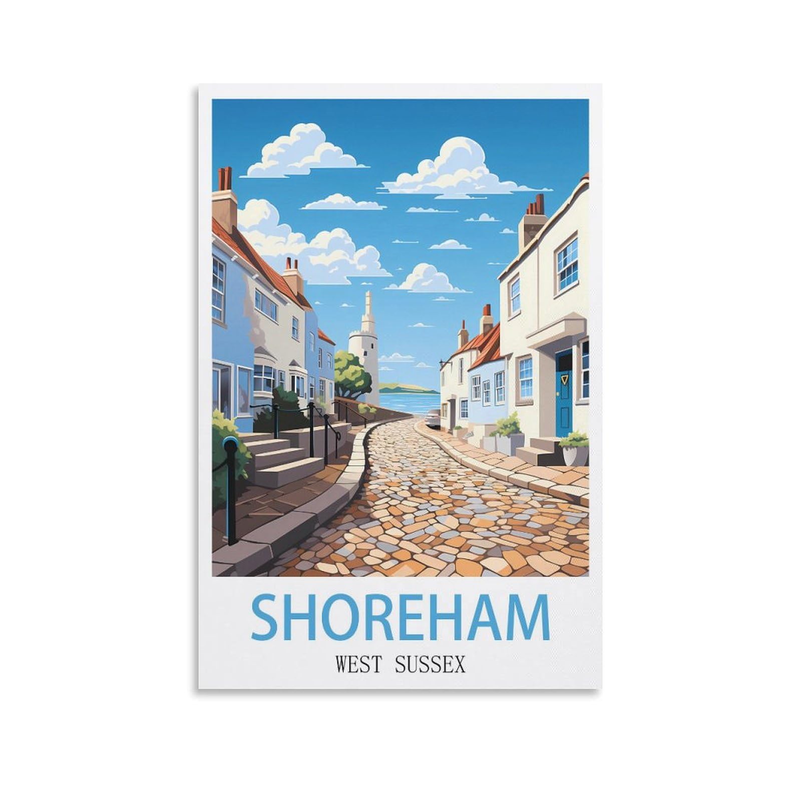 Metal Tin Sign Plaque Poster,Shoreham West Sussexs,Art Plaque Poster Wall Decor for Home Tool Room Bar Club Restaurant Cafe 15x30cm