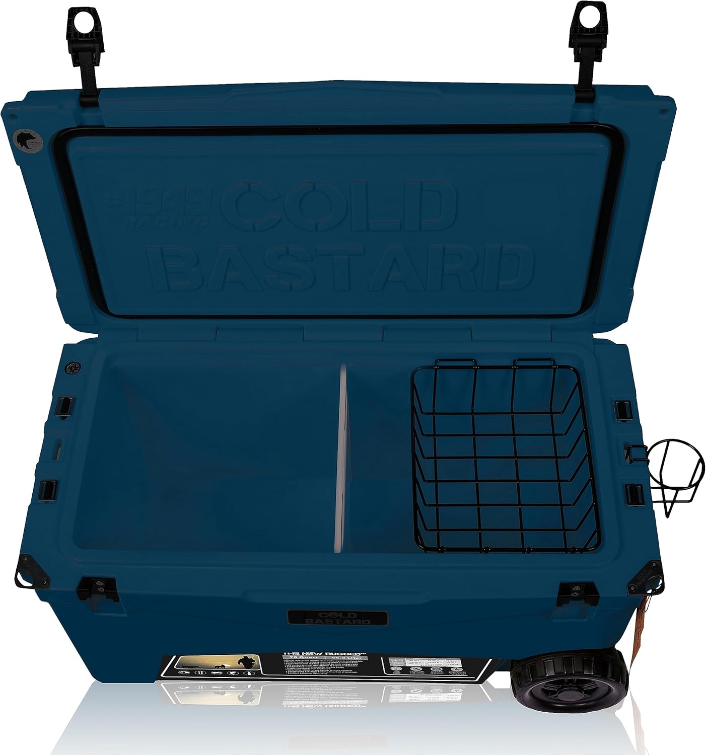 COLD BASTARD COOLERS 70QTW Rugged+ Navy Storm Large Wheels Premium Ice Chest Cooler Accessories Free S&H (CB70W-NS)