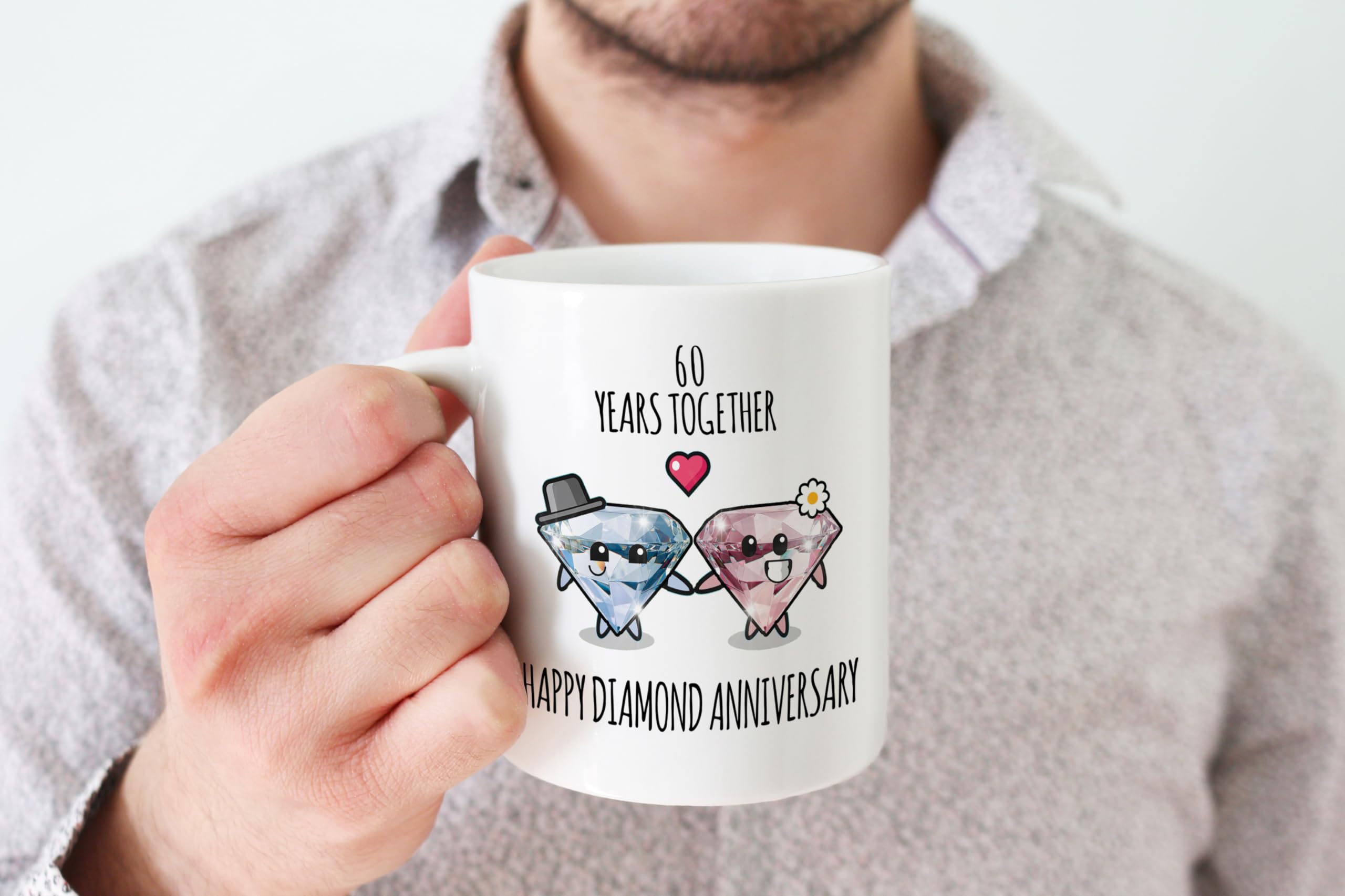 Stuff4 60th Anniversary Mug Gift for Men Women, 60 Years Together - Image 4