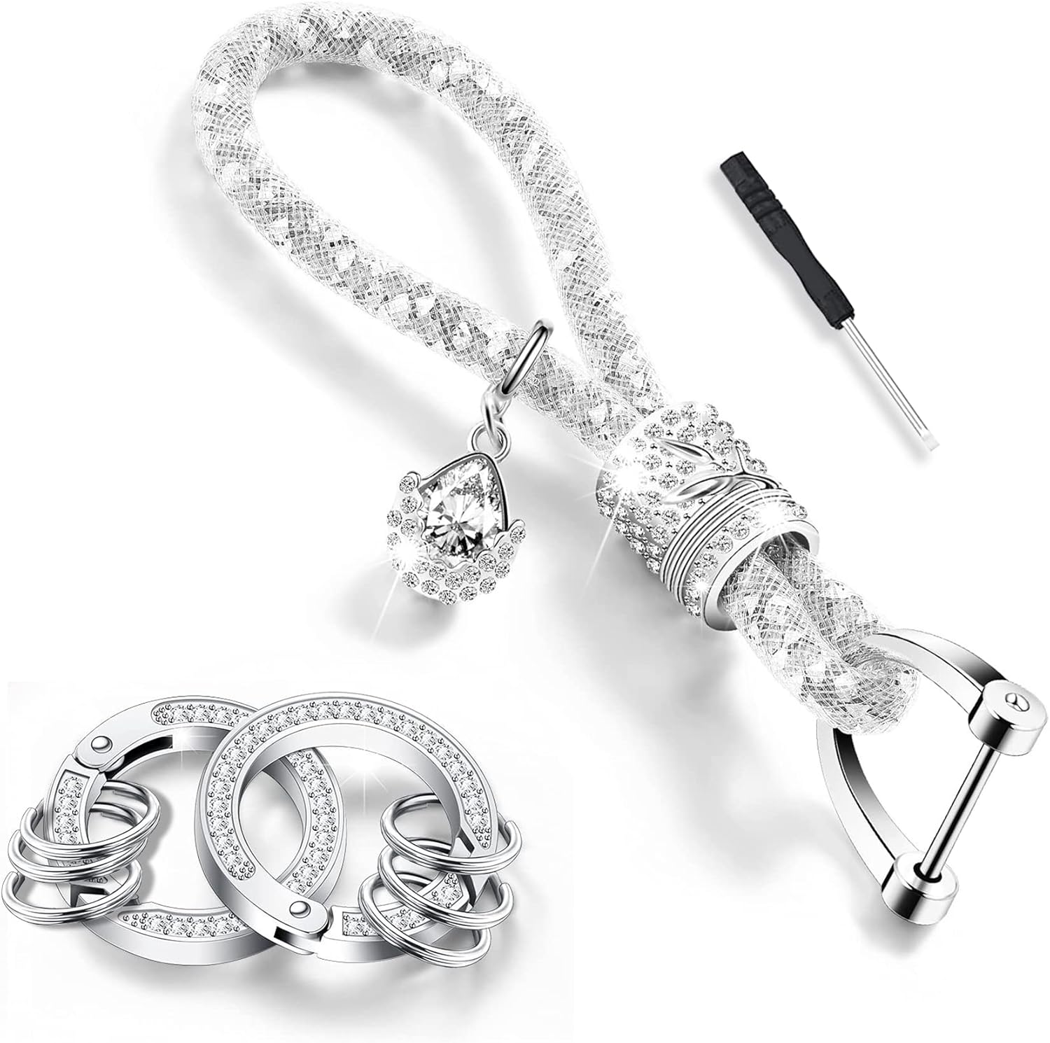 Crystal Car Key Chain for Women, Keychain Accessories with Bling