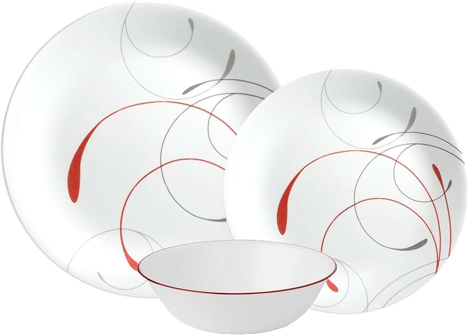 Amazon.ae corelle livingware 6 piece ruby red dinner plate set lunch