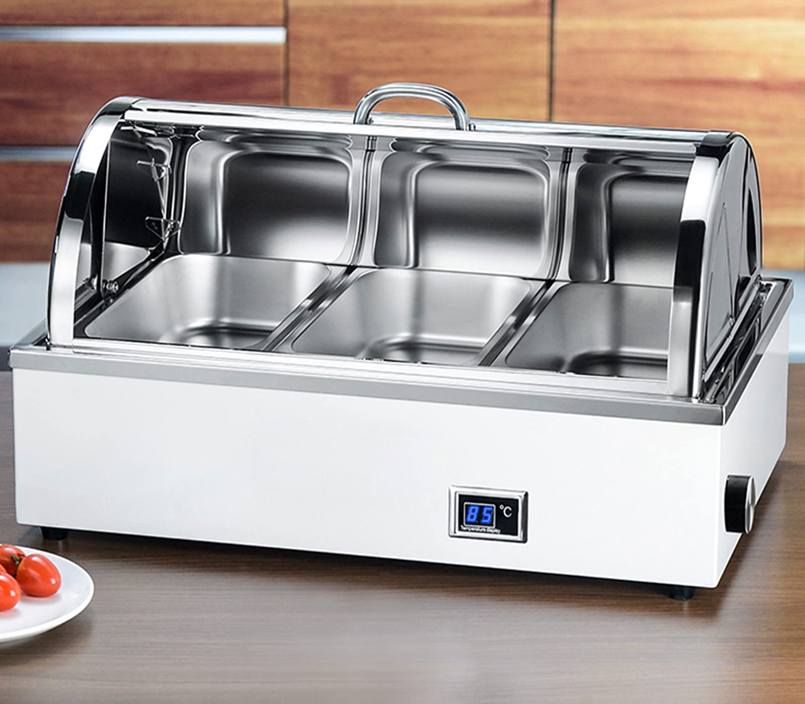 Set scaldavivande elettrico da buffet, 9 l, in acciaio inox, con display digitale, ideale per feste ed eventi