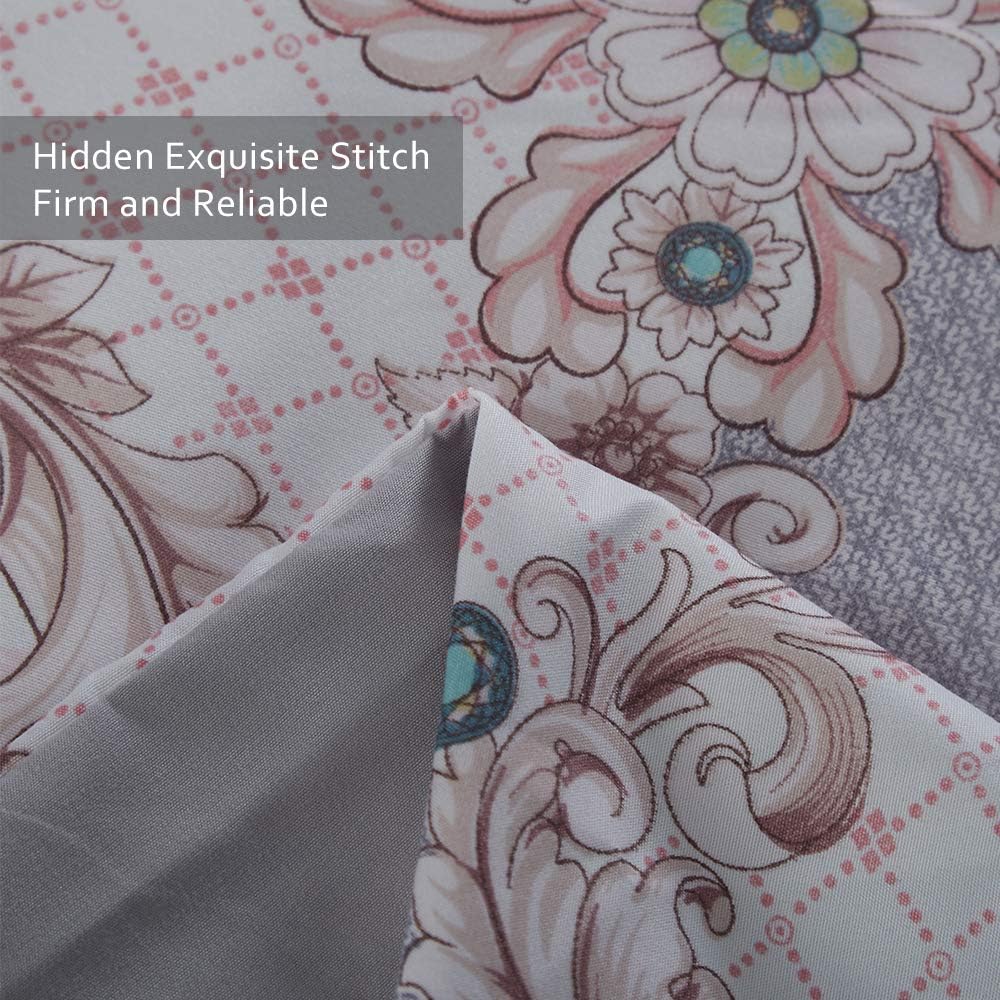 JML Duvet Cover, Luxury Soft Brushed Microfiber 3 Piece Queen Duvet Cover Set with Zipper Closure Tie - Antique Boho Pattern Bedding Set, Bohemian
