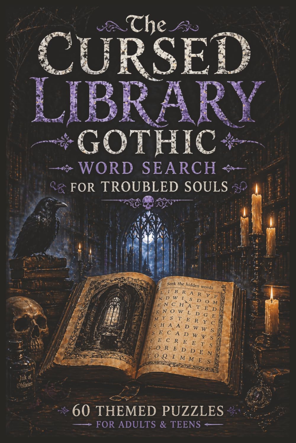 The Cursed Library Gothic Word Search for Troubled Souls: Haunting Puzzles from a Cursed Library of Secrets, Witchcraft, and Dark Romance, 60 ... (The Dark Realms Word Search Collection)