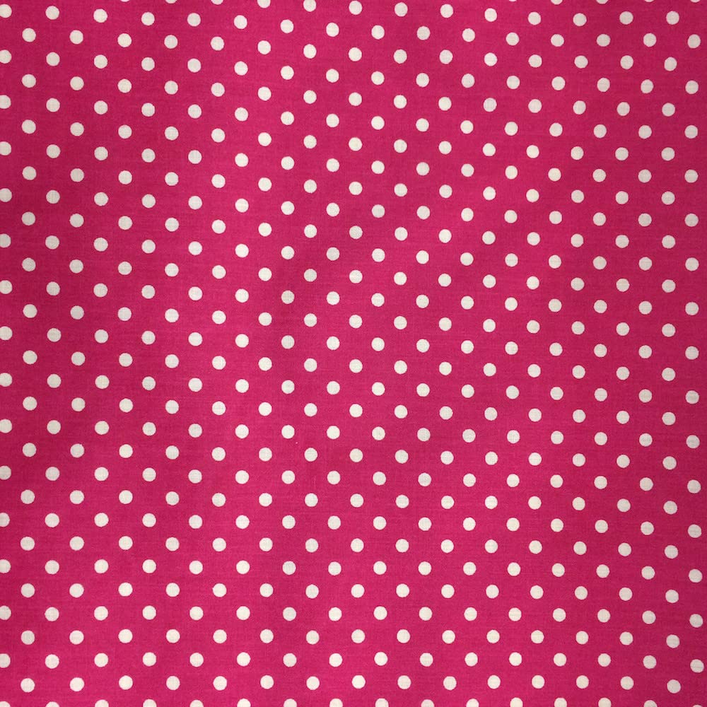 Polycotton 4mm Spot Fabric 44" Wide 112cm (Per Metre) (Cerise)