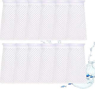 XUANZIKEMAO 12 Pack 4 Inch Filter Sock, 150 Micron, Ring Honeycomb Filter Socks, Filter Socks for Saltwater Aquarium,Freshwater Aquarium Filter Bags, Filter Bags for Fish Tank