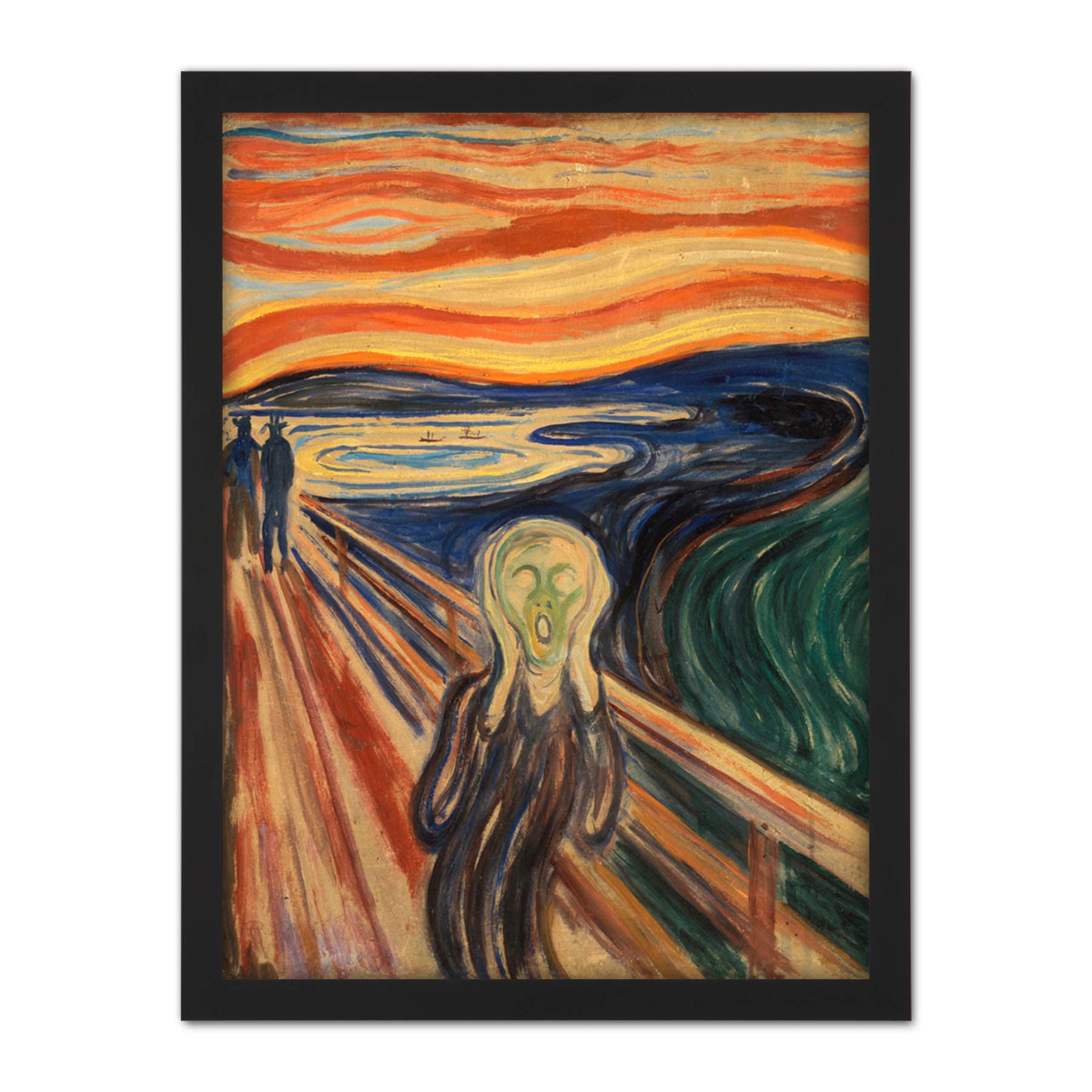 Wee Blue Coo Edvard Munch Scream Artwork Framed Wall Art Print 18X24 Inch