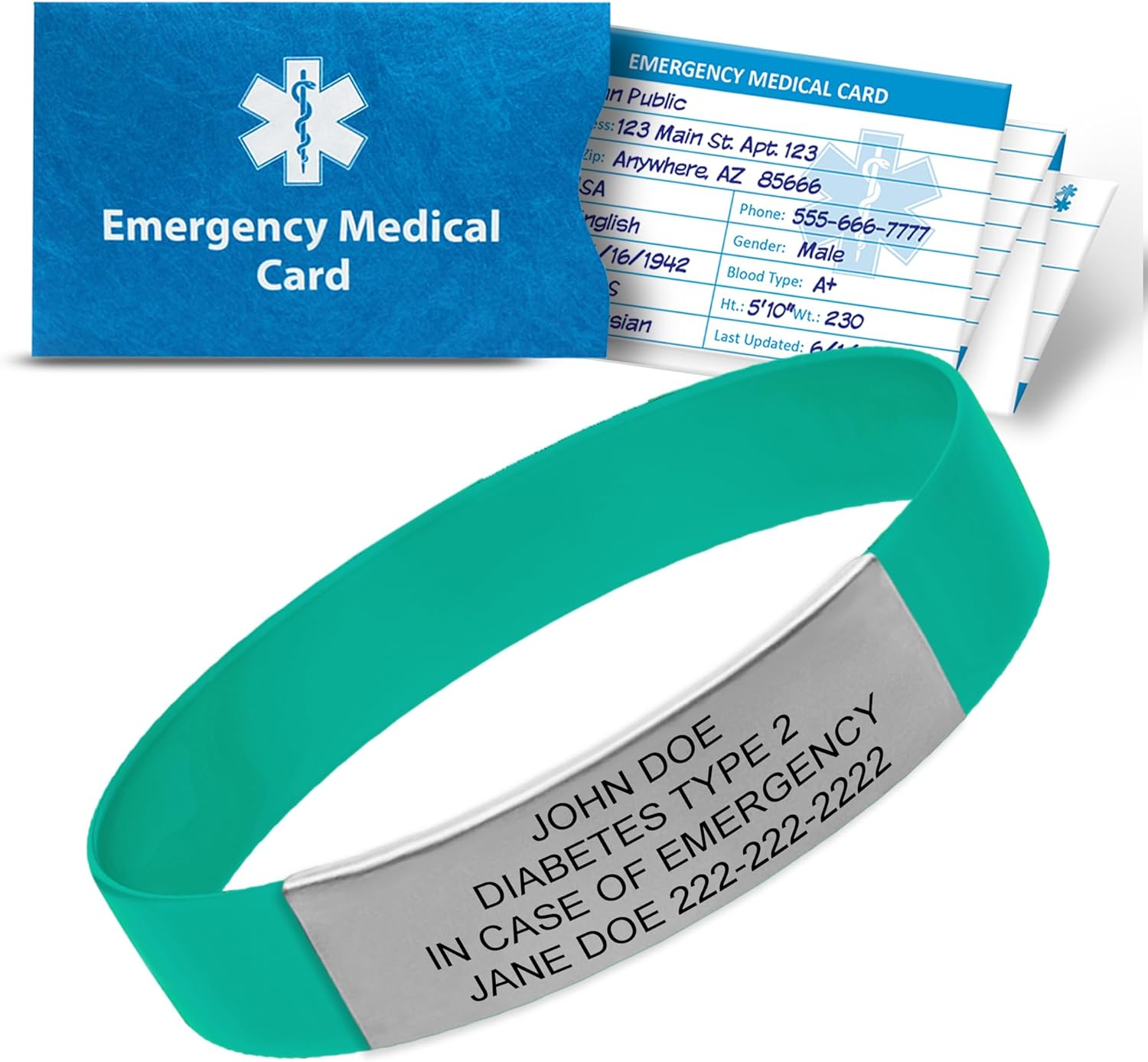 Silicone Medical Alert Bracelet - Women's & Men's ID Bracelets