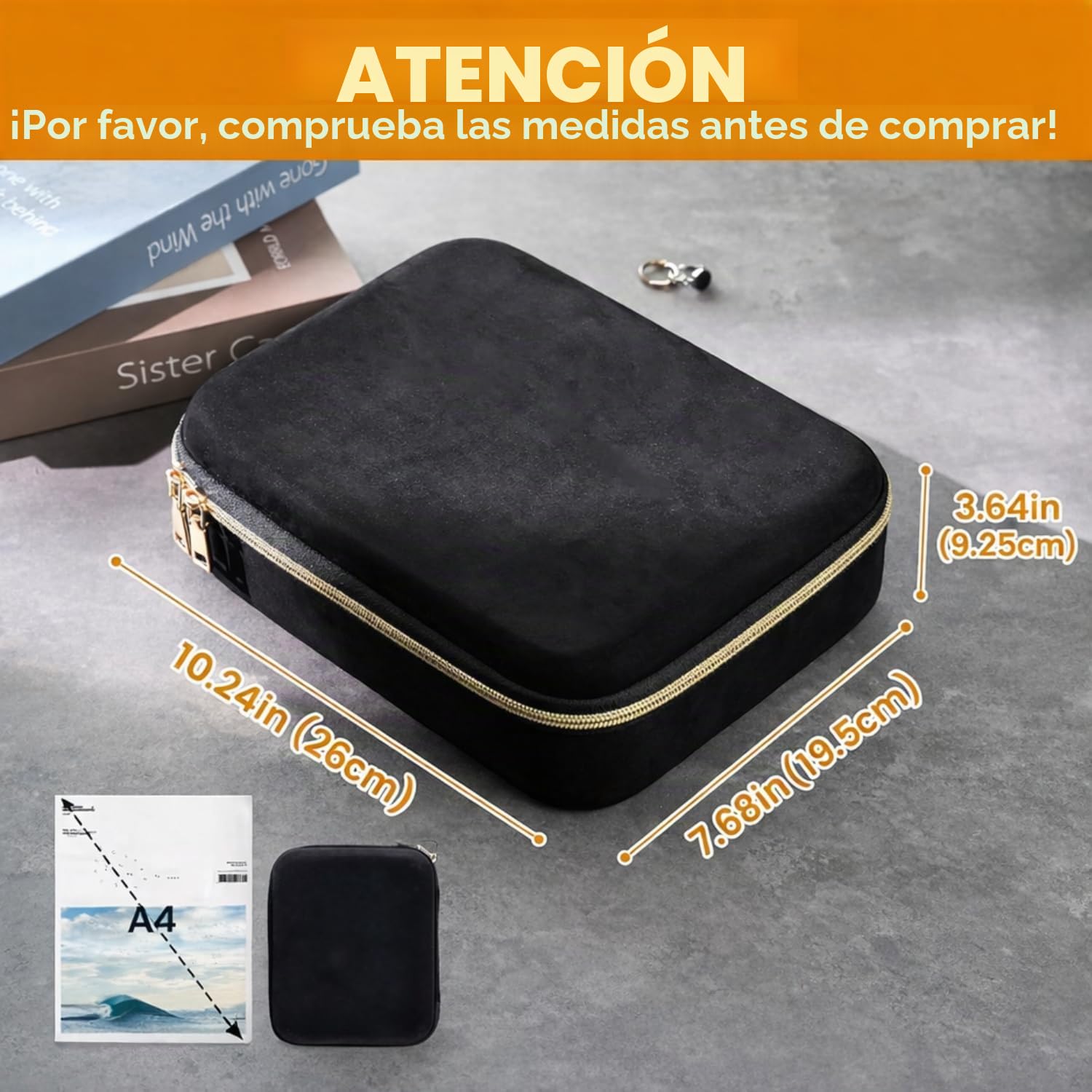 ProCase Estuche de Viaje para Joyas de Hombre, funda con 3 ranuras para relojes, organizador con cremallera para relojes, gafas, collares, anillos y pulseras, estuche portátil - Gris