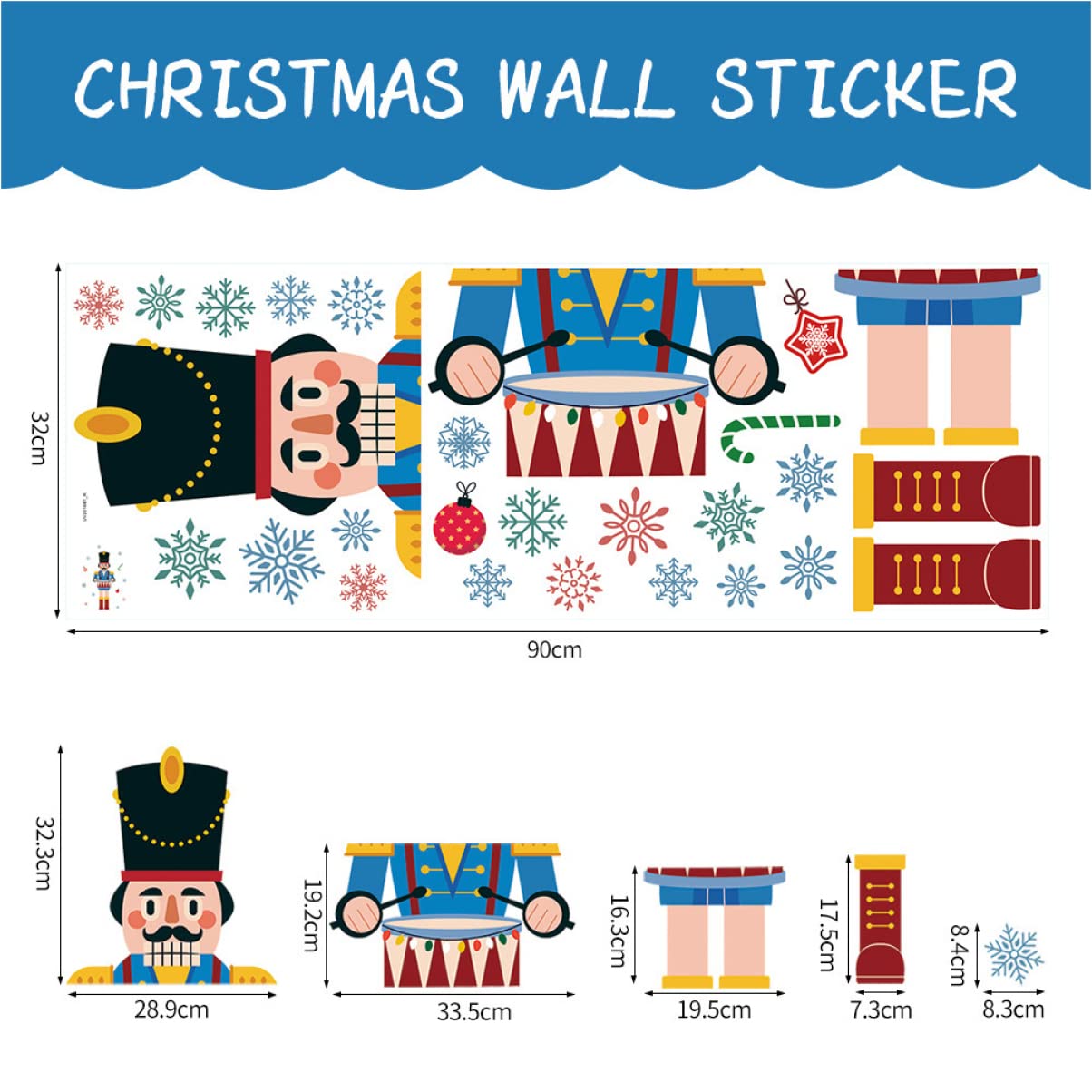 Abaodam 3stücke Weihnachtliche Fensterdeko Selbstklebende Nutcracker Schneeflocken Aufkleber Für Fenster Türen Glatte Oberflächen Weihnachtsdeko Für Zuhause Einfach Anzubringen