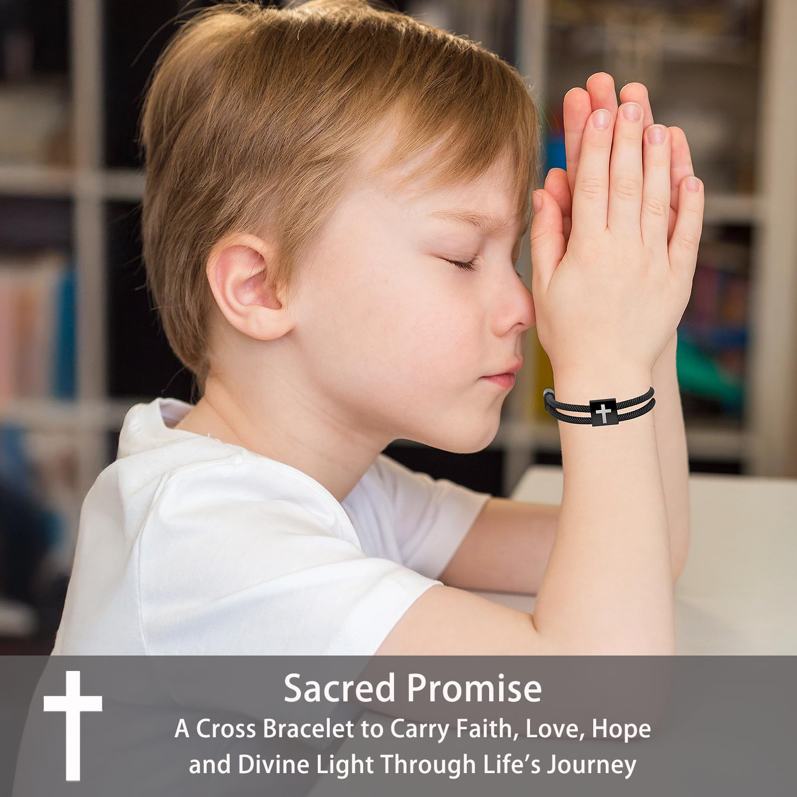 Cadeau de confirmation pour filles et garçons, bracelet en croix, cadeau de baptême catholique, cadeau de communion pour fils et fille