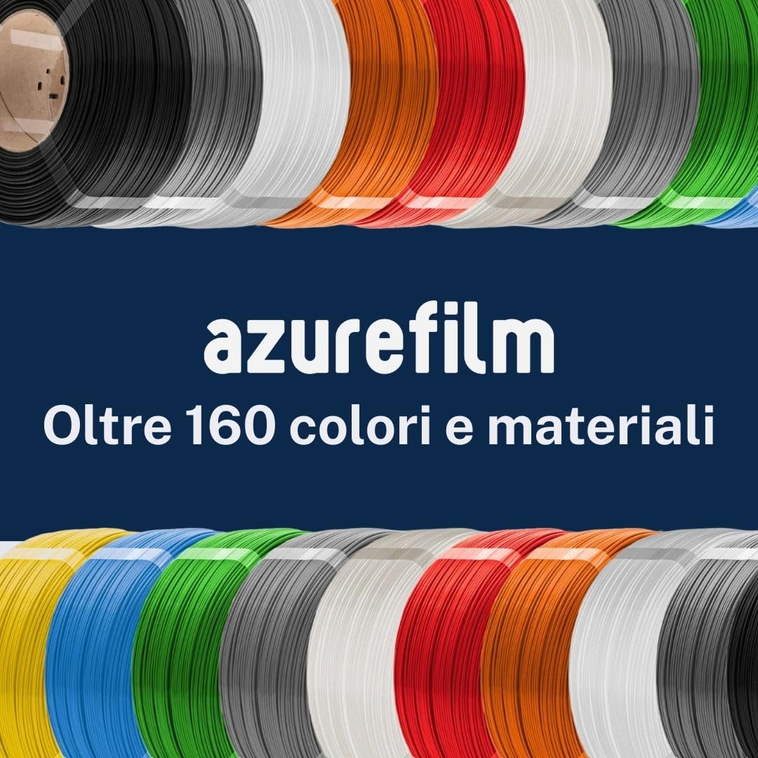 Filamento di Ricarica AzureFilm PETG Hyper Speed da 10 kg, 1,75 mm – Senza Bobina – 1kg/ricarica – Per Stampa 3D ad Alta Velocità – Resistente, Durevole, Anti-umidità (MIX)